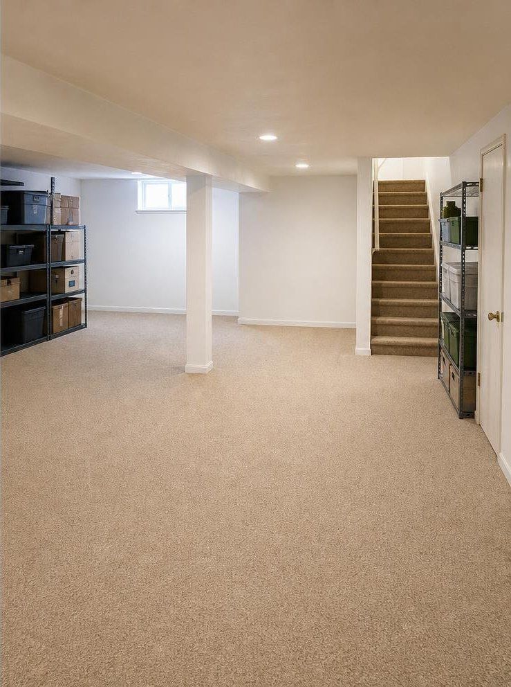 Restored basement after water damage cleanup in Morristown NJ